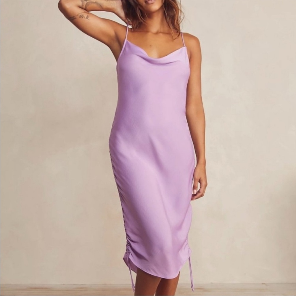 Free People Day To Night Convertible Midi Mini Slip Dress in Lilac XS